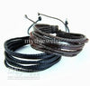 2013 Wrap Leather Braided Rope Bracelet for Men and Women Fashion Leather Jewelry Free Shipping