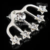 Ear Cuff Stud earrings Wedding Silver Jewelry Pentagram Rhinestone Best Gift LK2145