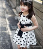 New 2014 1pcs retail chiffon woven navy/white cute knee length princess casual girl dress