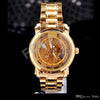 2013 Gold Watch Mens Skeleton Mechanical Fashion Luxury Watch Stainless Drop Shipping MCE 01