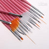 Free Shipping New 15pcs Acrylic Nail Art Design Painting Tool Pen Polish Brush Set Kit DIY Pro