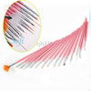 Free Shipping New 15pcs Acrylic Nail Art Design Painting Tool Pen Polish Brush Set Kit DIY Pro