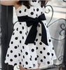 New 2014 1pcs retail chiffon woven navy/white cute knee length princess casual girl dress