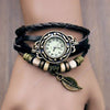 New Fashion Quartz Weave Wrap Synthetic Leather Bracelet Women's Wrist Watch 6 Colors 18184