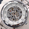 New Fahion Gold Skeleton Automatic Mechanical Watch Stainless Steel Mens Watch Wrist Watch MCE 61