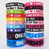 20pcs/lot ONE DIRECTION Band silicone Bracelets New Design Fashion 1D Fans Wristband FREE SHIPPING