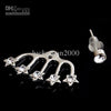 Ear Cuff Stud earrings Wedding Silver Jewelry Pentagram Rhinestone Best Gift LK2145