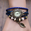 New Fashion Quartz Weave Wrap Synthetic Leather Bracelet Women's Wrist Watch 6 Colors 18184